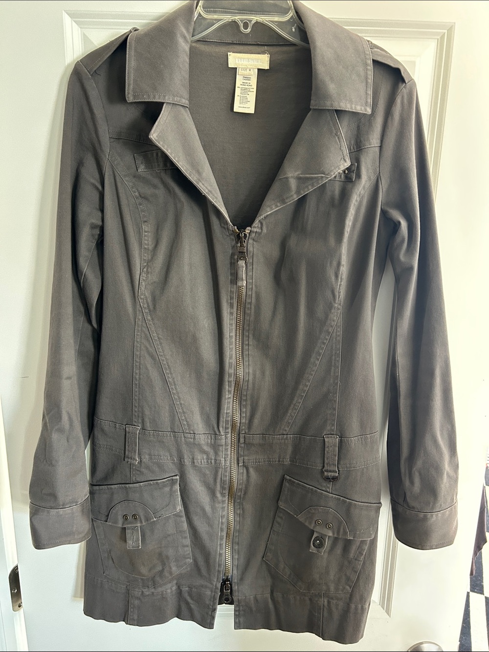 Diesel Trench Coat Gray Vintage Y2K